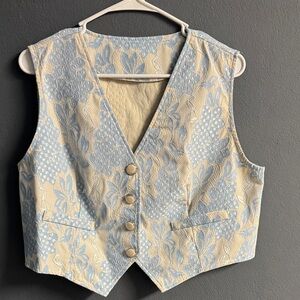 Floral Lace Button-Up Vest